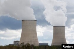 View of the cooling towers at the Golfech nuclear plant on the edge of the Garonne river between Agen and Toulouse, France, April 7, 2019.