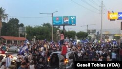 Protests took place Sunday, April 22, 2018, in Managua.