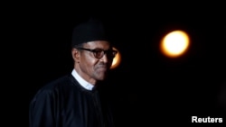 Le président du Nigeria, Muhammadu Buhari, arrive au musée d'Orsay, à Paris, le 10 novembre 2018.