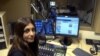 Radio Farda producer Sara Valinejad sits in the studio, Oct. 11, 2006, in Springfield, Virginia. 