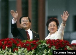 陈水扁与吕秀莲2000年出任正副总统。 (图片来源：台湾总统府)