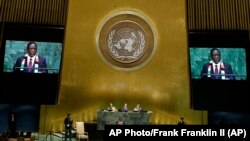 Zimbabwe President Emmerson Mnangagwa at United Nations General Assembly