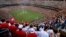 FILE - Fans watch the opening ceremonies for the first World Cup soccer game ever held in an indoor stadium June 18 at the Pontiac Silverdome, in Michigan.