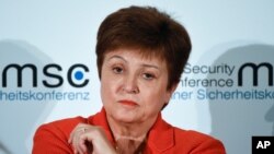 Kristalina Georgieva, directora gerente del Fondo Monetario Internacional, organismo que autorizó una prórroga para el pago de la deuda externa.