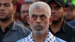 Le chef du Hamas, Yahya Sinouar, lors d'un rassemblement de soutien à la mosquée al-Aqsa de Jérusalem dans la ville de Gaza, le 1er octobre 2022. AFP / Mahmud Hams