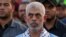 (FILES) Head of the political wing of the Palestinian Hamas movement in the Gaza Strip Yahya Sinwar attends a rally in support of Jerusalem's al-Aqsa mosque in Gaza City on October 1, 2022.