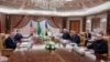 U.S. Secretary of State Marco Rubio, White House national security adviser Mike Waltz, Ukrainian Foreign Minister Andrii Sybiha, Ukrainian Head of Presidential Office Andriy Yermak, meet in Jeddah, Saudi Arabia, March 11, 2025.