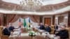 US Secretary of State Marco Rubio, US National Security Advisor Mike Waltz, Ukrainian Foreign Minister Andrii Sybiha, Ukrainian Head of Presidential Office Andriy Yermak, hold a meeting in Jeddah, March 11, 2025.