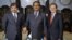 U.S. Special Representative for Afghanistan and Pakistan Marc Grossman (R), Pakistan's FM Jalil Abbas Jilani (C) and Afghan Deputy FM Jawid Ludin (L) pose for the media before their meeting at the Foreign Ministry in Islamabad, April 27, 2012. 