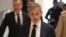 Former French President Nicolas Sarkozy arrives as he goes on trial over alleged illegal financing of his 2007 presidential campaign by the government of late Libyan leader Moammar Gadhafi, Jan. 6, 2025 in Paris. 
