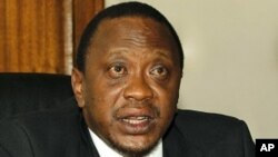 Kenya's finance minister Uhuru Muigai Kenyatta addresses a news conference in his office in the capital Nairobi (file photo)