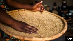 Un panier de riz dans la banlieue de Marlborough à Harare, le 18 octobre 2018.