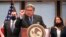 FILE-US Attorney General William Barr speaks on Operation Legend, the federal law enforcement operation, during a press conference in Chicago, Illinois, on September 9, 2020. (Photo by KAMIL KRZACZYNSKI / AFP)