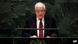 El presidente de irak, Mohamed Fuad Masum, se dirige a la Asamblea General de la ONU en Nueva York.