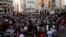 Media workers take part in a rally as Turkish police block them at Istanbul's main shopping strip, July 12, 2013. 