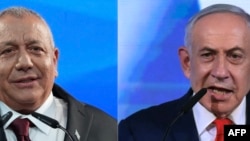 بنیامین نتانیاهو، نخست‌وزیر اسرائیل، و گادی آیزنکوت، رهبر حزب یشار و رقیب انتخاباتی بی‌بی (آرشیو)
