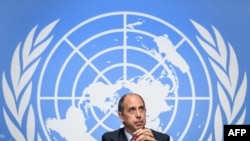 토마스 오헤아 퀸타나 유엔 북한인권 특별보고관이 지난해 3월 제43차 유엔 인권이사회가 열리고 있는 스위스 제네바에서 기자회견을 했다. 