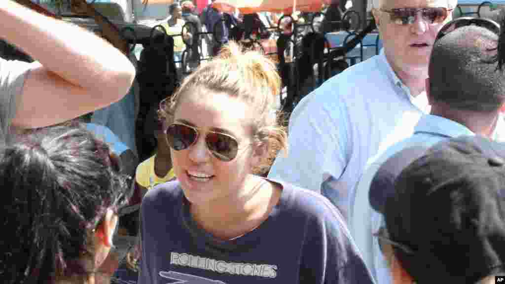 Singer-actress Miley Cyrus visits Haiti with the Starkey Hearing Foundation
