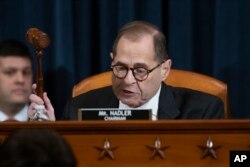 House Judiciary Committee Chairman Rep. Jerrold Nadler, D-N.Y., gavels a recess of a House Judiciary Committee markup of the articles of impeachment against President Donald Trump.