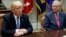 Senate Majority Leader Mitch McConnell, R-Ky., right, listens as President Donald Trump speaks during a meeting with Congressional leaders and administration officials on tax reform, in the Roosevelt Room of the White House, Tuesday, Sept. 5, 2017, in Was