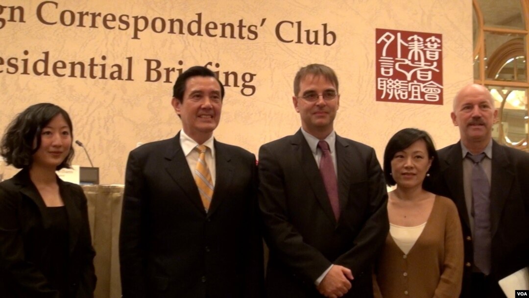 馬英九總統認為台美關係密切堅強 (美國之音黃耀毅拍攝)