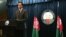 Afghanistan presidential spokesman Aimal Faizi addressing press conference regarding Wardak province, Kabul, Feb. 24, 2013.