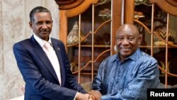 Leader of the Sudanese rebel movement Rapid Support Forces, Mohamed Hamdan Dagalo, known as Hemedti, meets South African President Cyril Ramaphosa at his official residence in Pretoria, South Africa January 4, 2024