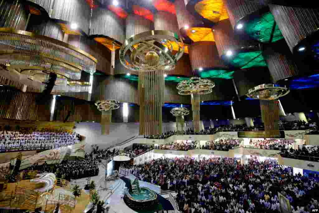 Faithful participate in the baptism day of the 'La Luz Del Mundo' (Light of the World) church in Guadalajara, State of Jalisco, Mexico, June 23, 2019.
