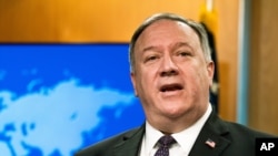 Secretary of State Mike Pompeo speaks during a news conference at the State Department, Wednesday, Oct. 14, 2020, in Washington. (AP Photo/Manuel Balce Ceneta, POOL)