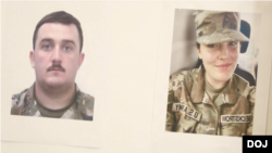 اعضای گارد ملی، اندرو وولف و سارا بِکستروم، از ایالت ویرجنیا غربی که در واشنگتن به دست یک تبعه افغانستان مورد حمله مسلحانه قرار گرفته‌اند