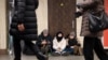 Residents take shelter in a metro station during an air strike alarm in Kyiv, Ukraine, Dec. 31, 2024.