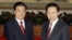 中国领导人胡锦涛(左)2009年10月10日在北京会晤到访的韩国总统李明博