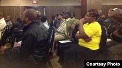 Part of the crown that attended the public hearing in Zimbabwe's second largest city, Bulawayo. Another aspirant, Skyz FM, owned by publisher Trevor Ncube, will present its case Wednesday. 