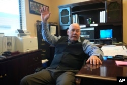 Shoshone-Paiute tribal Chairman Brian Mason speaks from his office, March 15, 2024, in Owyhee, Nev., on the Duck Valley reservation which straddles the Nevada-Idaho border. (AP Photo/Rick Bowmer)