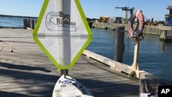 An image of the boat launched into the Atlantic Ocean by the New Hampshire students. It arrived in Norway over one year later.