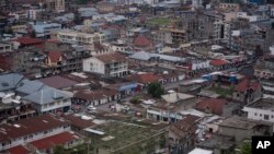 FILE: Part of the city of Goma is seen from the air in eastern DRC. Taken Nov. 16, 2022. 