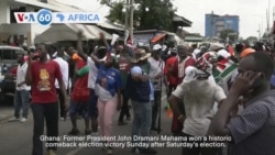 VOA60 Africa - Ghana: Supporters celebrate John Mahama's electoral victory