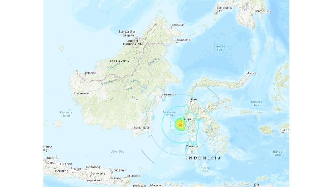 Indonesia earthquake locator map, Jan. 15, 2021 (Credit: USGS)