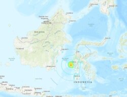 Indonesia earthquake locator map, Jan. 15, 2021 (Credit: USGS)