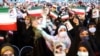 Para pendukung president-terpilih Iran Ebrahim Raisi setelah menang dalam pemilihan presiden di Teheran, Iran, Sabtu, 19 Juni 2021. 
