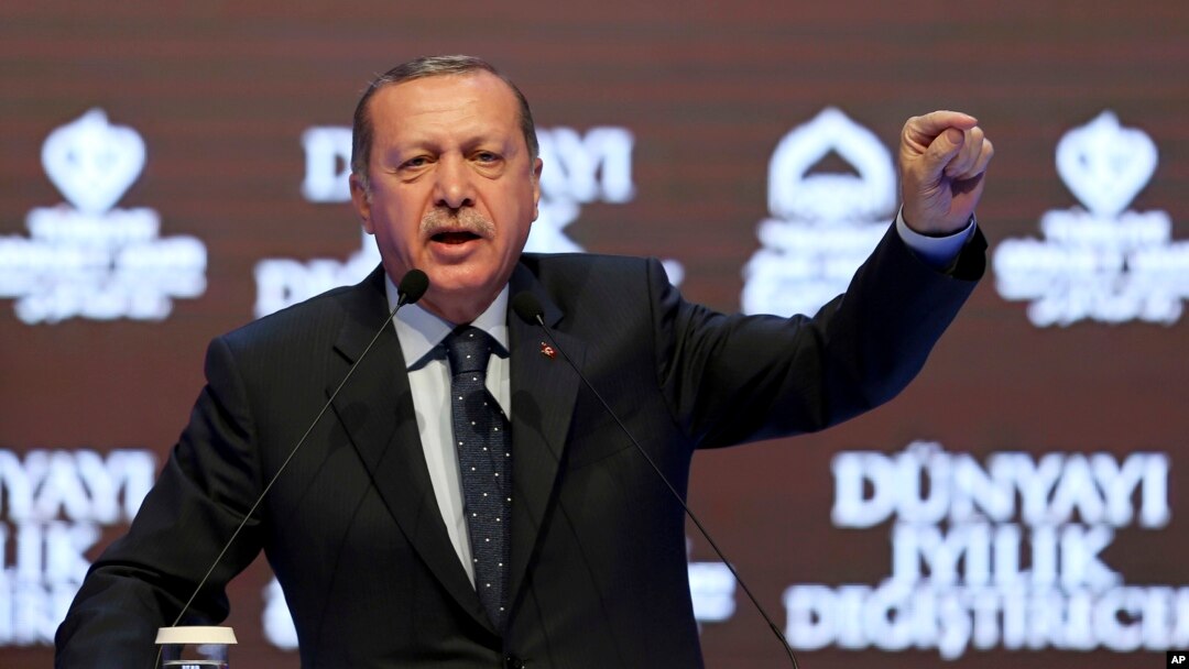 Turkey's President Recep Tayyip Erdogan talks during a rally in Istanbul, March 12, 2017. Turkey's escalating dispute with Germany and the Netherlands is spilling over to include the entire EU.