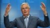 Ketua perunding Uni Eropa Michel Barnier berbicara di Brussels, Belgia 