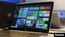 A laptop computer featuring Windows 10 is seen on display at Microsoft Build in San Francisco, California April 29, 2015. 