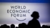 This photograph shows a sign of the World Economic Forum (WEF) at the Congress center, during the WEF annual meeting in Davos on Jan. 20, 2025. 