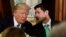 President Donald Trump talks with House Speaker Paul Ryan on Capitol Hill, March 16, 2017. Trump has told fellow Republicans to pass their health care bill Friday or the Affordable Care Act will stay in place.