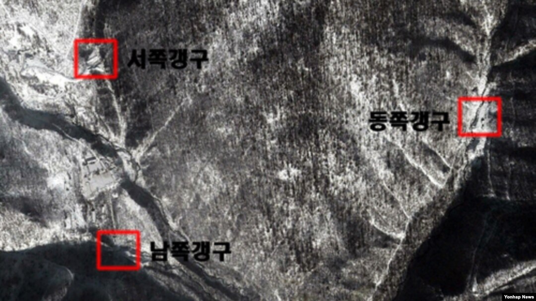 구글 어스가 지난해 11월 13일 촬영한 북한 함경북도 길주군 풍계리 핵실험장 일대 모습.