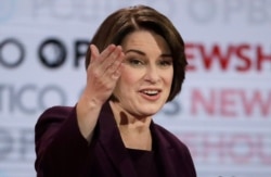 Democratic presidential candidate Sen. Amy Klobuchar, D-Minn., speaks during a Democratic presidential primary debate, Dec. 19, 2019, in Los Angeles.