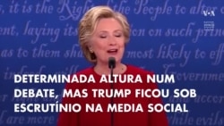 Trump criticado na media social por interromper Hillary Clinton no debate