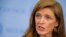FILE - U.S. Ambassador to the United Nations Samantha Power 