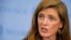 FILE - U.S. Ambassador to the United Nations Samantha Power 